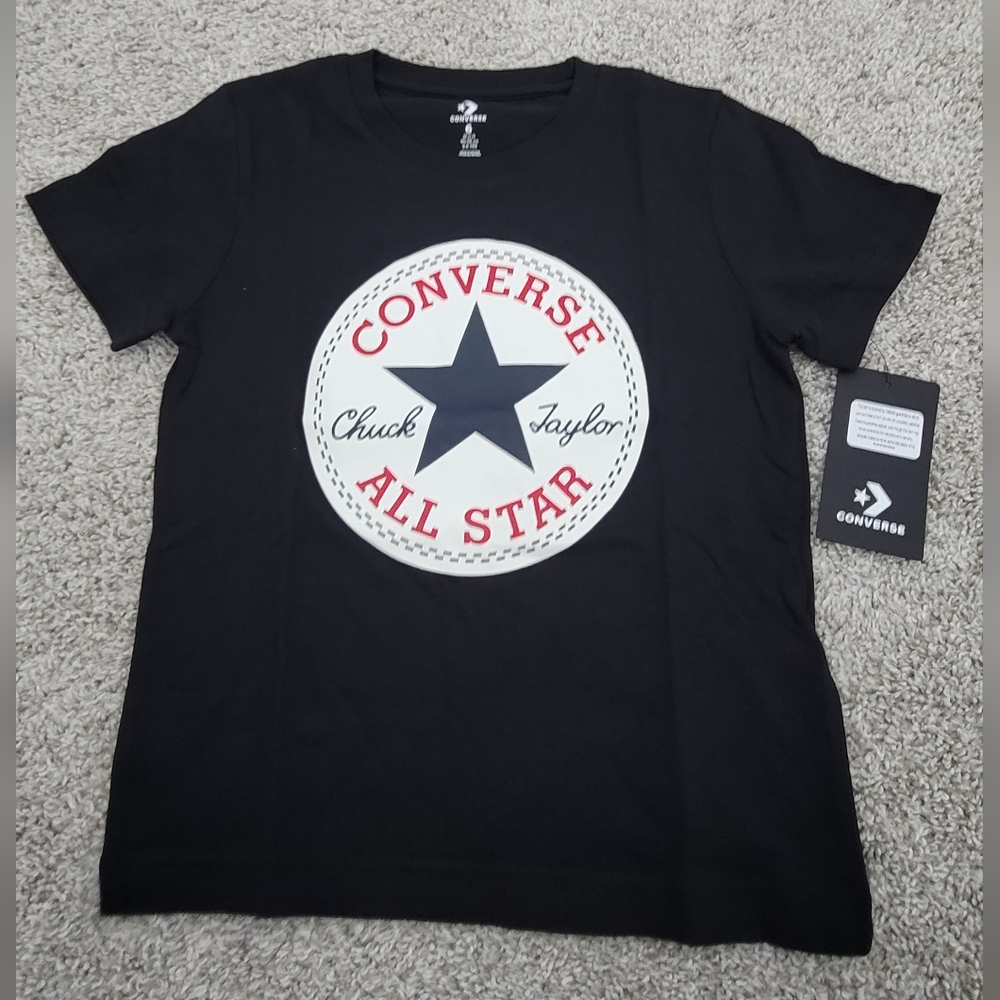 Converse short sleeve tshirt in black, size 6 (M)